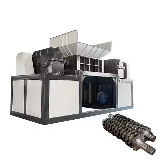 Crop straw double shaft shredder